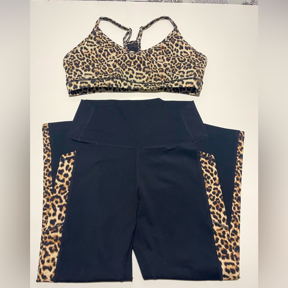 Zyia Cheetah running/workout outfit